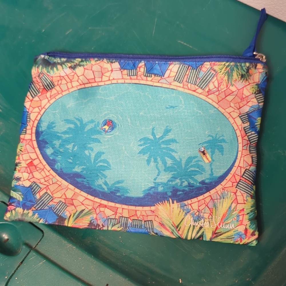 Anya Hindmarch Blue Tropical Print Pouch